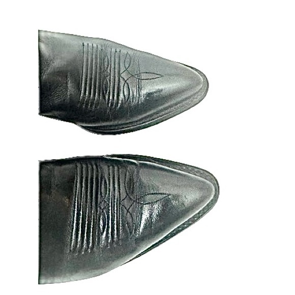 Tony Lama 1974 Women's Size 7 B Shoes Black Leather Roper Western Cowboy Boots - Picture 7 of 10